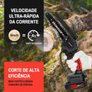IRONHOOF Mini Motosserra Elétrica 6” Sem Fio 21V com 2 Baterias – Brushless para Poda, Jardinagem e Corte de Madeira