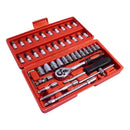 Kit Jogo De Chave Catraca Soquete 46 Peças Ferramenta Completa Com Maleta