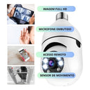 KODI Câmera inteligente de segurança residencial - Câmera sem fio 1080P em formato de lâmpada com Wi-Fi, fácil instalação, conector E27 parafusável, visão noturna colorida, detecção de movimento, áudio bidirecional, sistema de vigilância residencial intel