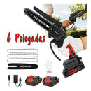 IRONHOOF Mini Motosserra Elétrica 6” Sem Fio 21V com 2 Baterias – Brushless para Poda, Jardinagem e Corte de Madeira