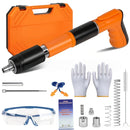 Conjunto de Pistola de Pregos Manual Reforçada para Cimento, Madeira e Estrutura | Ideal para Carpintaria e Projetos de Parede Dupla, Pregos Não Incluídos, Construção em Metal e Plástico, Operação Manual