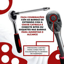Kit Jogo De Chave Catraca Soquete 46 Peças Ferramenta Completa Com Maleta