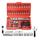 Kit Jogo De Chave Catraca Soquete 46 Peças Ferramenta Completa Com Maleta