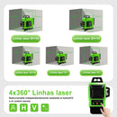 Nível Laser Verde 16 Linhas War Shark 2 Bateria+1.2m Tripé