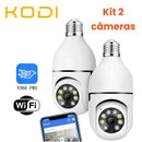 KODI Câmera inteligente de segurança residencial - Câmera sem fio 1080P em formato de lâmpada com Wi-Fi, fácil instalação, conector E27 parafusável, visão noturna colorida, detecção de movimento, áudio bidirecional, sistema de vigilância residencial intel