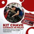 Kit Jogo De Chave Catraca Soquete 46 Peças Ferramenta Completa Com Maleta