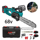 Motosserra Elétrica 12 Polegadas 68V Sem Fio Bateria de Lítio Alta Potência para Corte de Madeira Jardinagem e Uso Doméstico