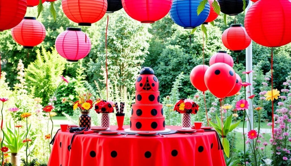 Decoração de festa com tema Ladybug