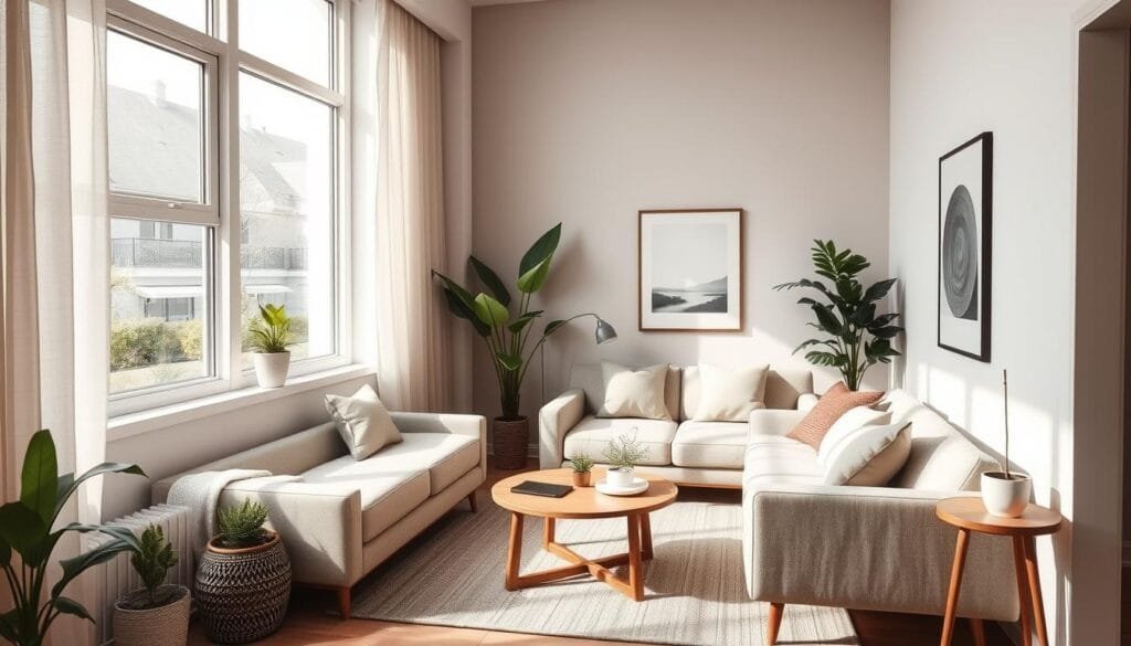 Decoração minimalista em casa pequena