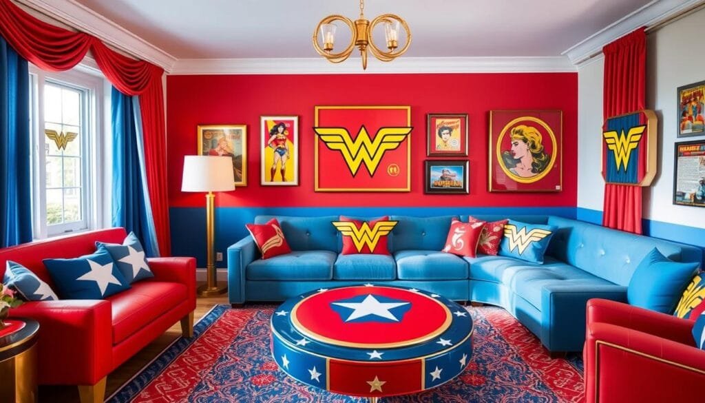 Decoração temática da Mulher Maravilha