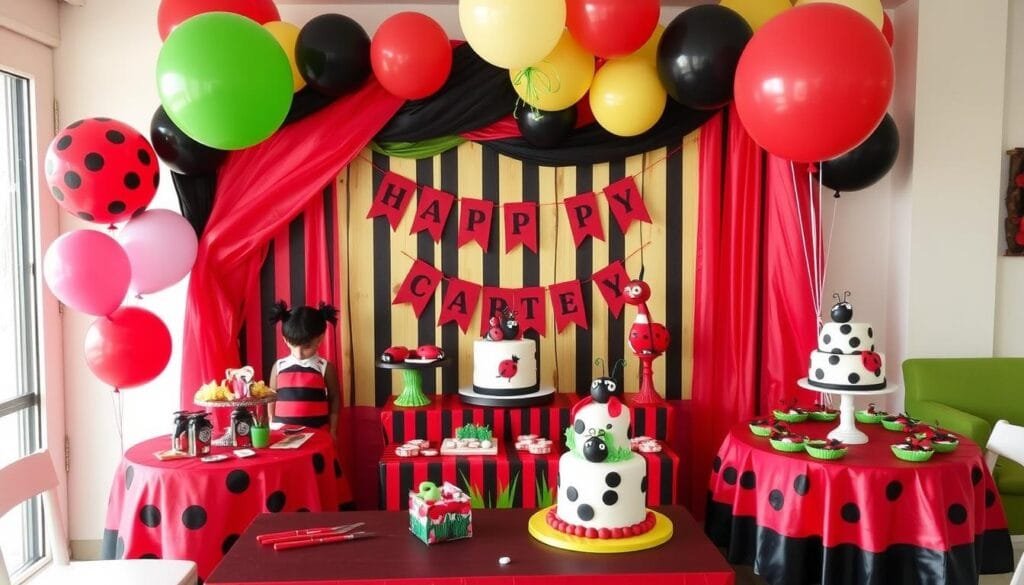 decoração festa ladybug poá