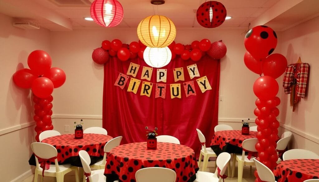 decoração festa ladybug simples