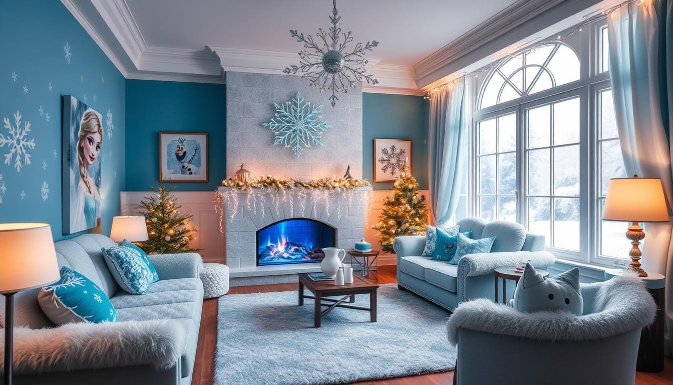 ideias criativas para fazer decoração em casa da frozen