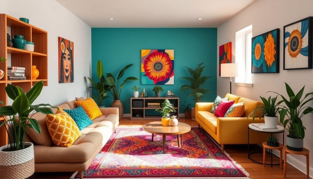 pontos de cor na decoração